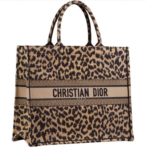 christian dior leopard tote|christian dior small tote bag.